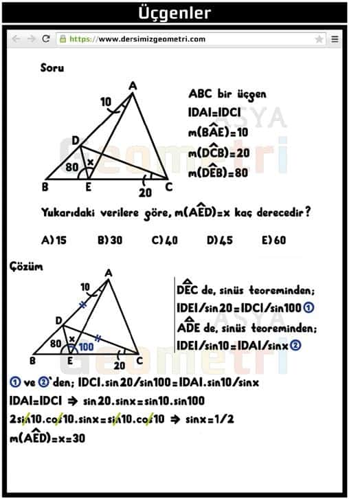 geometri üçgenler ders notları