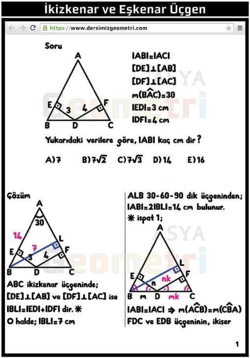 ikizkenar üçgen ders notları