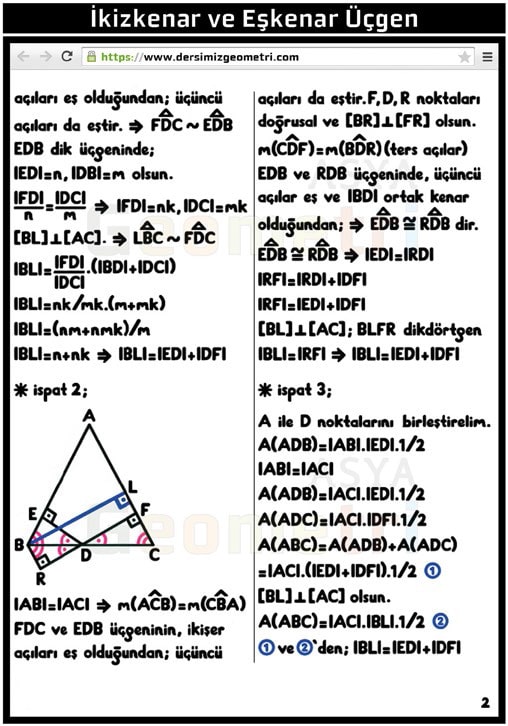 ikizkenar üçgen notları