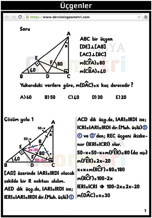 üçgenler ders notları
