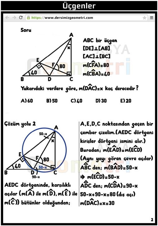 üçgenler ders notu