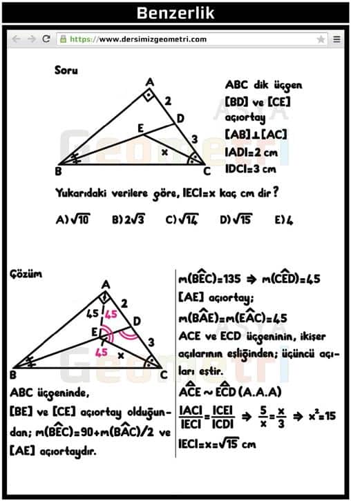 üçgenlerde eşlik ve benzerlik ders notları