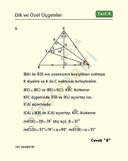 ikizkenar üçgen ile ilgili çözümlü sorular