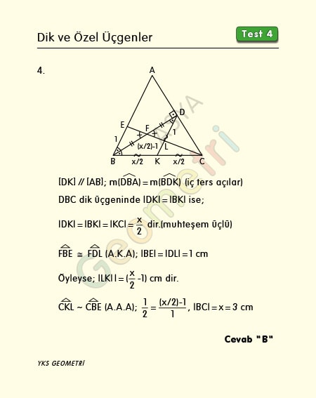 ikizkenar üçgen soru cevap