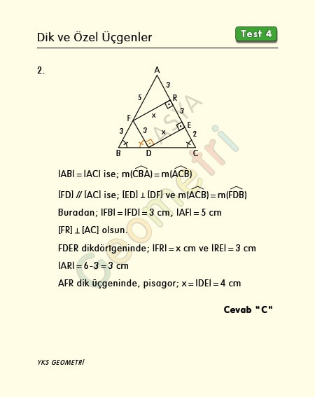 ikizkenar üçgen soruları ve çözümleri 9 sınıf