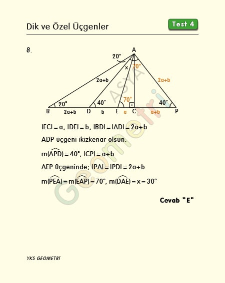 ikizkenar üçgende açı soru çözümleri